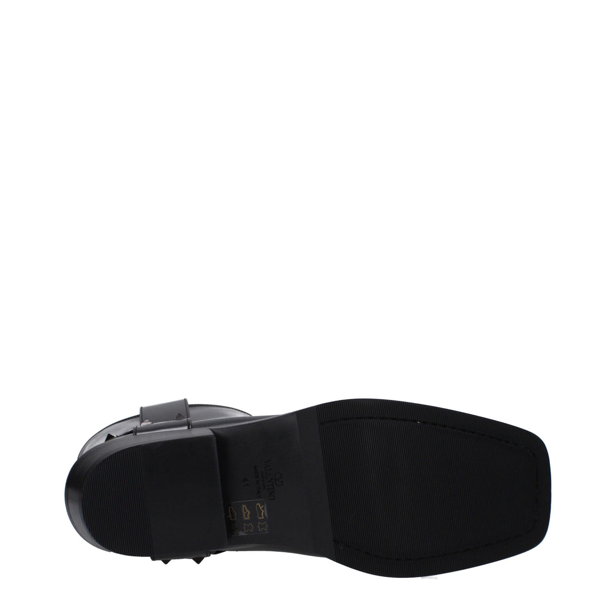 Bottines en Cuir Noir Valentino Garavani avec Clous