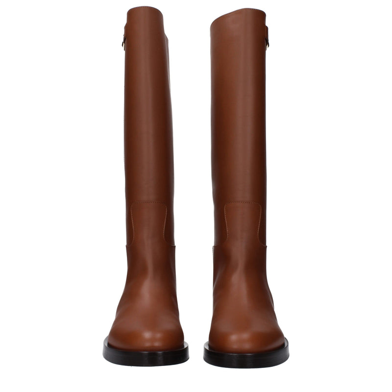 Valentino Garavani Brown Leather Boots - Elegant Casual Footwear