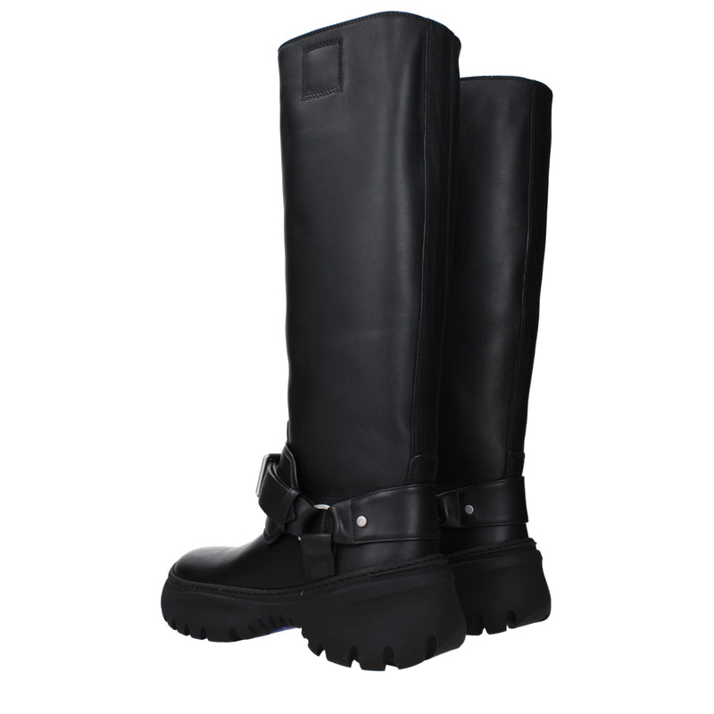 Burberry Black Leather Boots - Stylish and Comfortable Footwear