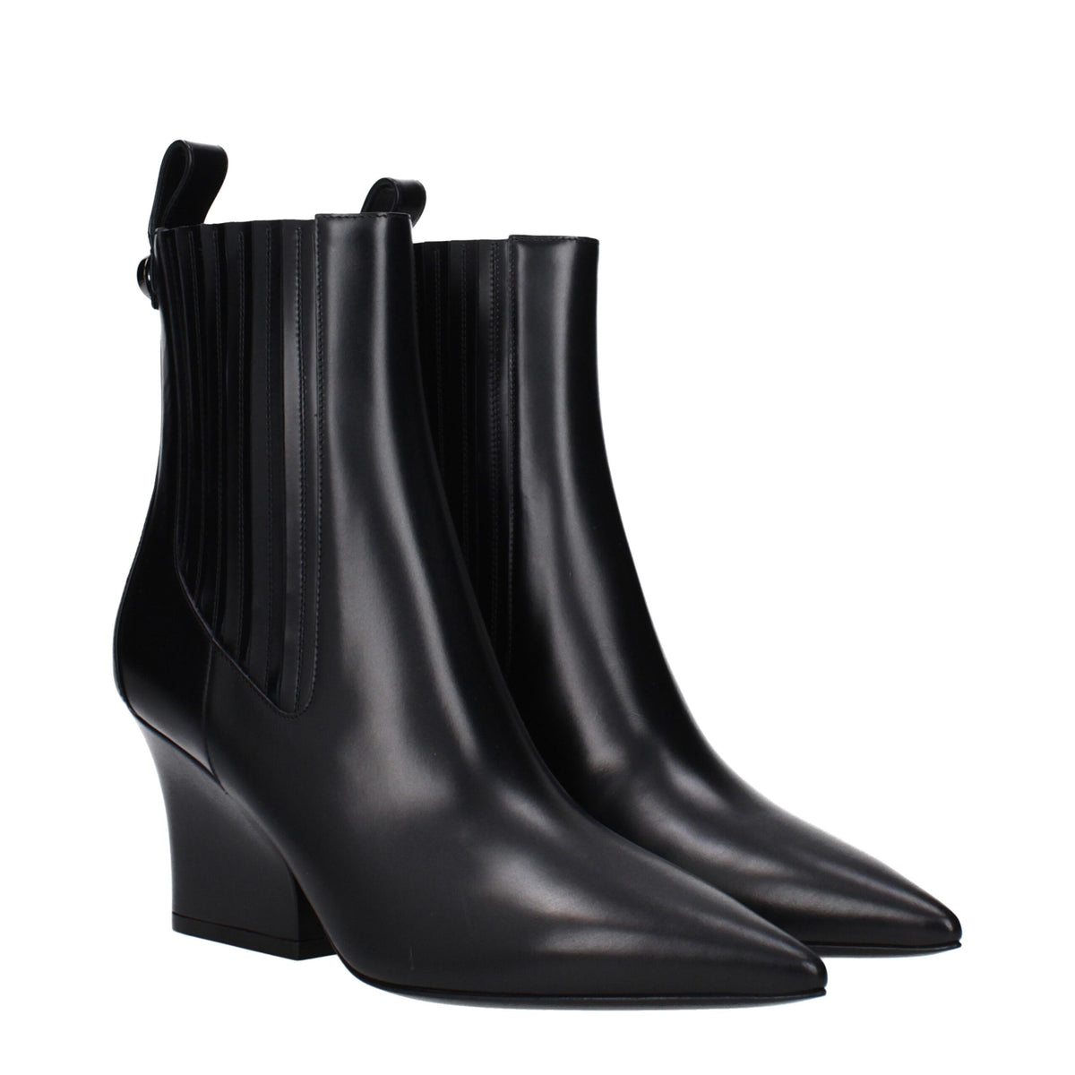 Bottines en cuir noir Valentino Garavani pour femmes