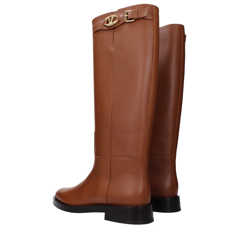 Valentino Garavani Brown Leather Boots - Elegant Casual Footwear