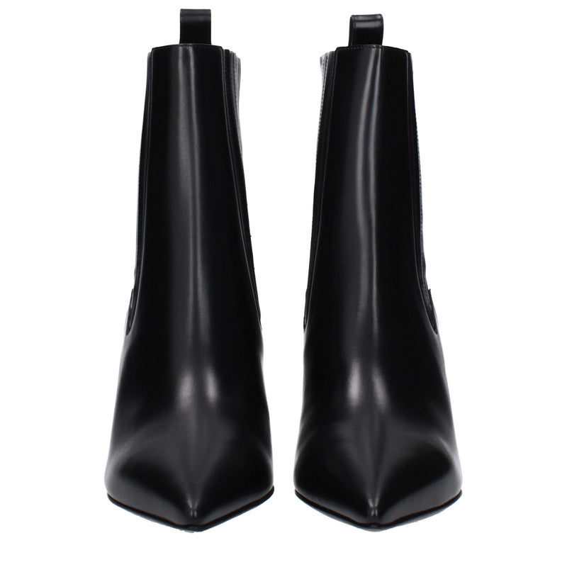 Bottines en cuir noir Valentino Garavani pour femmes