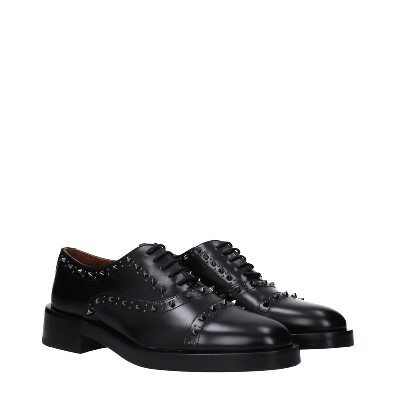 Valentino Garavani Oxfords et Derbies en Cuir Noir pour Femmes