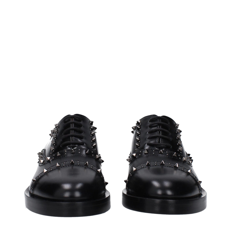 Valentino Garavani Oxfords et Derbies en Cuir Noir pour Femmes