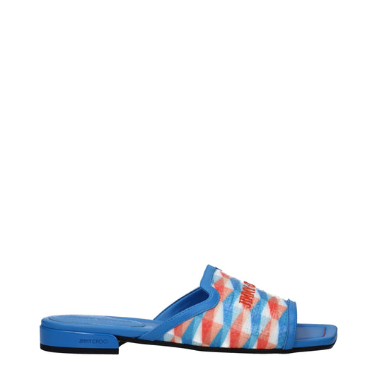 Jimmy Choo Lichte Blauwe Stof Slippers Sandalen