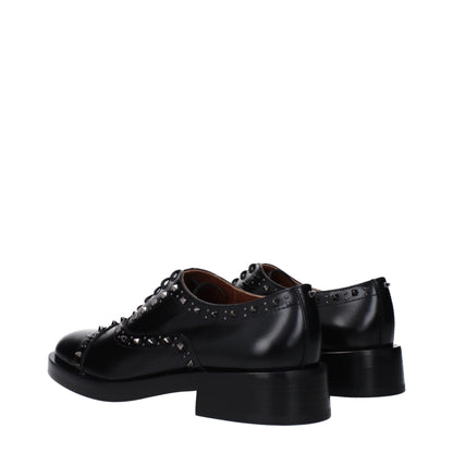 Valentino Garavani Zwarte Lederen Oxford- en Derby-schoenen