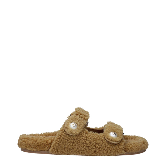 Jimmy Choo bruine slippersandalen van stof