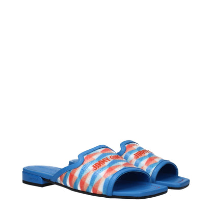 Jimmy Choo Lichte Blauwe Stof Slippers Sandalen