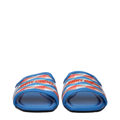 Jimmy Choo Lichte Blauwe Stof Slippers Sandalen