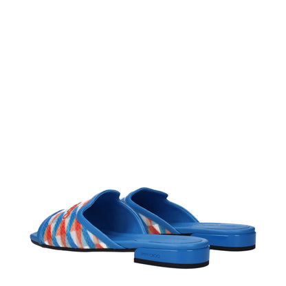 Jimmy Choo Lichte Blauwe Stof Slippers Sandalen
