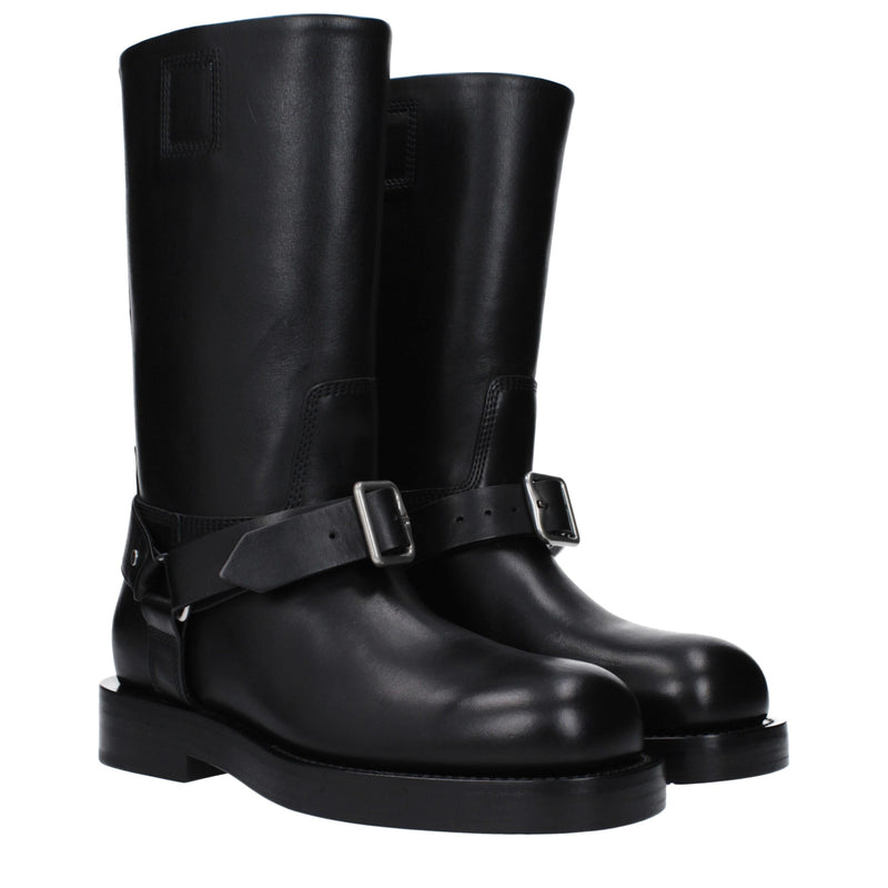 Burberry Black Leather Boots - Elegant and Comfortable Footwear