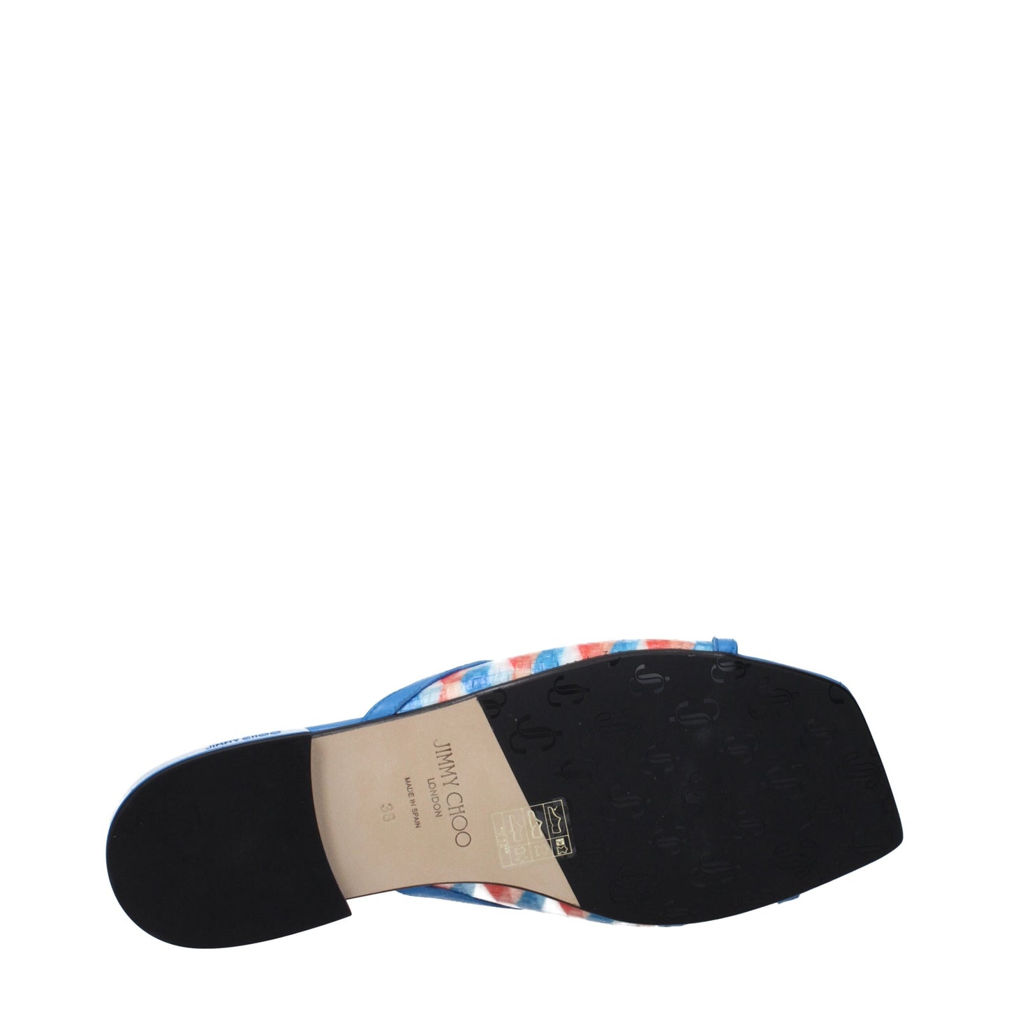 Jimmy Choo Lichte Blauwe Stof Slippers Sandalen