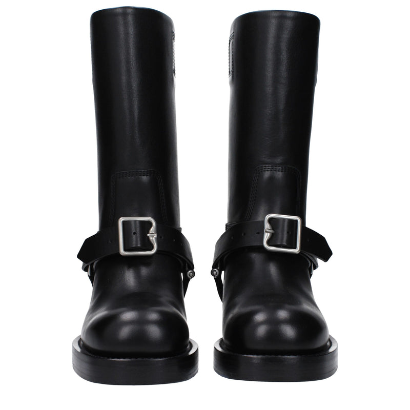 Burberry Black Leather Boots - Elegant and Comfortable Footwear