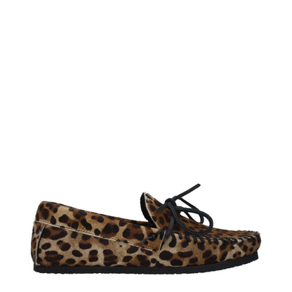 Bruine paardenhaar slip-on loafers van Isabel Marant