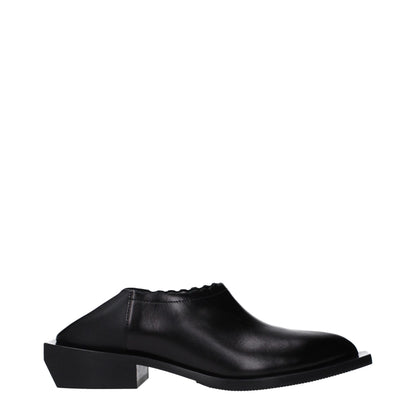 Moschino leren slippers in zwart