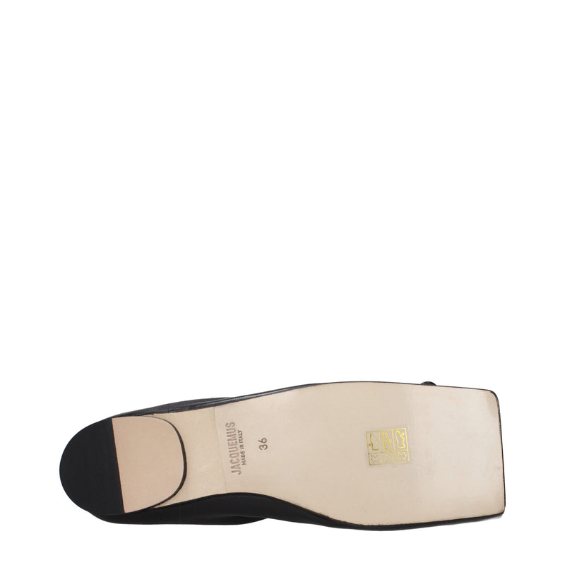 Jacquemus Black Leather Ballet Flats - Elegance and Comfort Combined