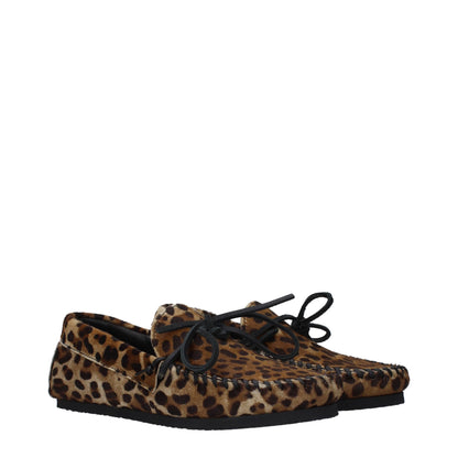 Bruine paardenhaar slip-on loafers van Isabel Marant
