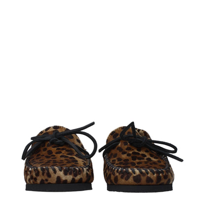 Bruine paardenhaar slip-on loafers van Isabel Marant