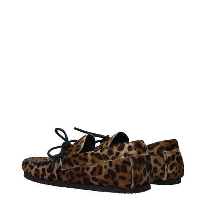 Bruine paardenhaar slip-on loafers van Isabel Marant