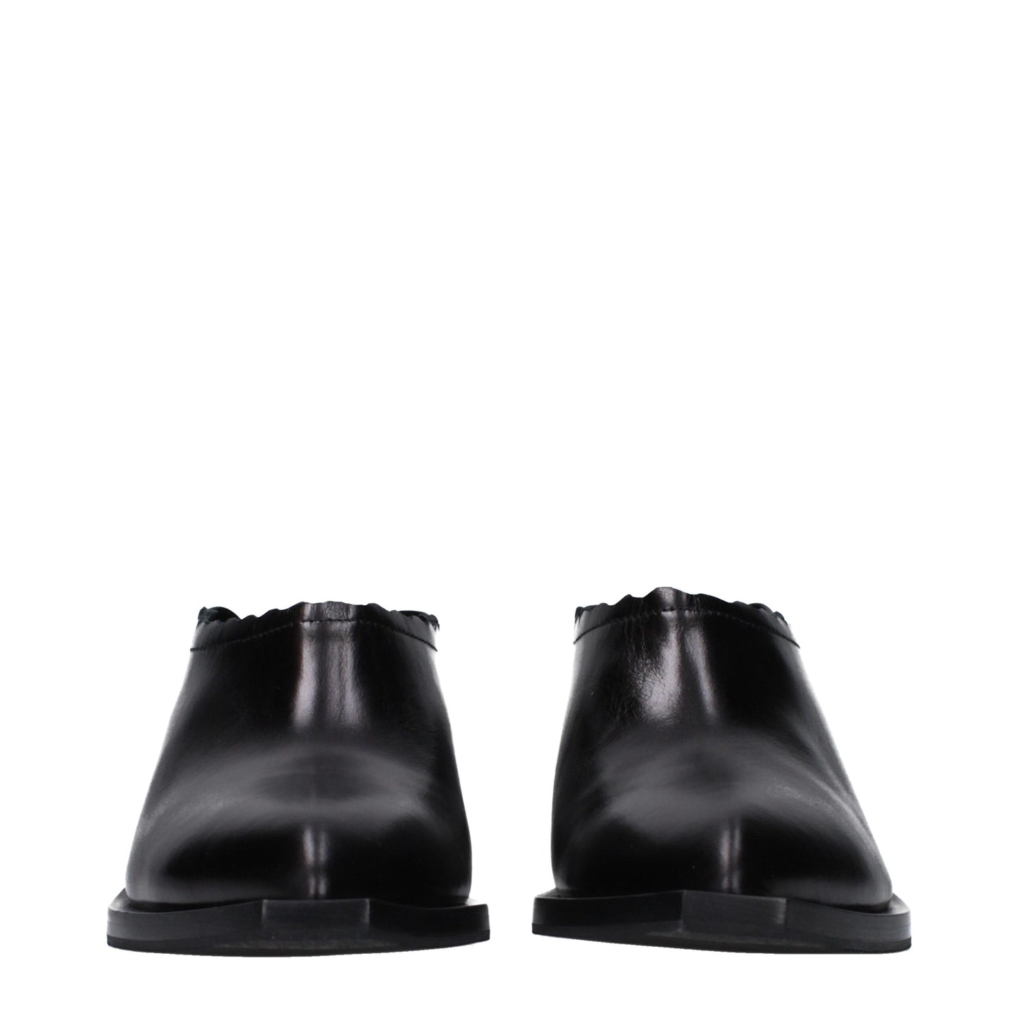 Moschino leren slippers in zwart