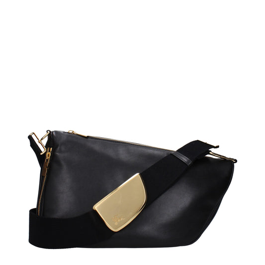 Sacs à bandoulière en cuir noir Burberry
