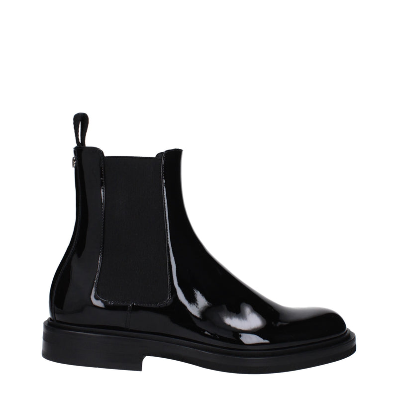 Dolce & Gabbana Black Leather Ankle Boots for Stylish Comfort