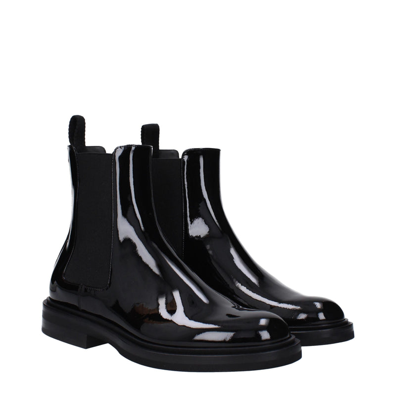 Dolce & Gabbana Black Leather Ankle Boots for Stylish Comfort