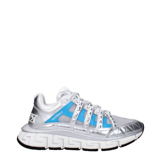 Sneakers de sport en tissu gris Versace