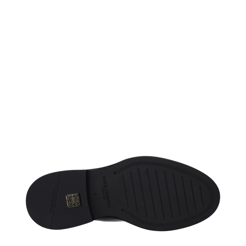 Dolce & Gabbana Black Leather Ankle Boots for Stylish Comfort