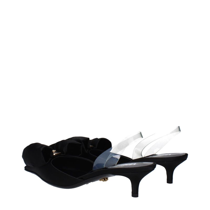 Versace Black Satin Flat Sandals for Women - Luxurious Style