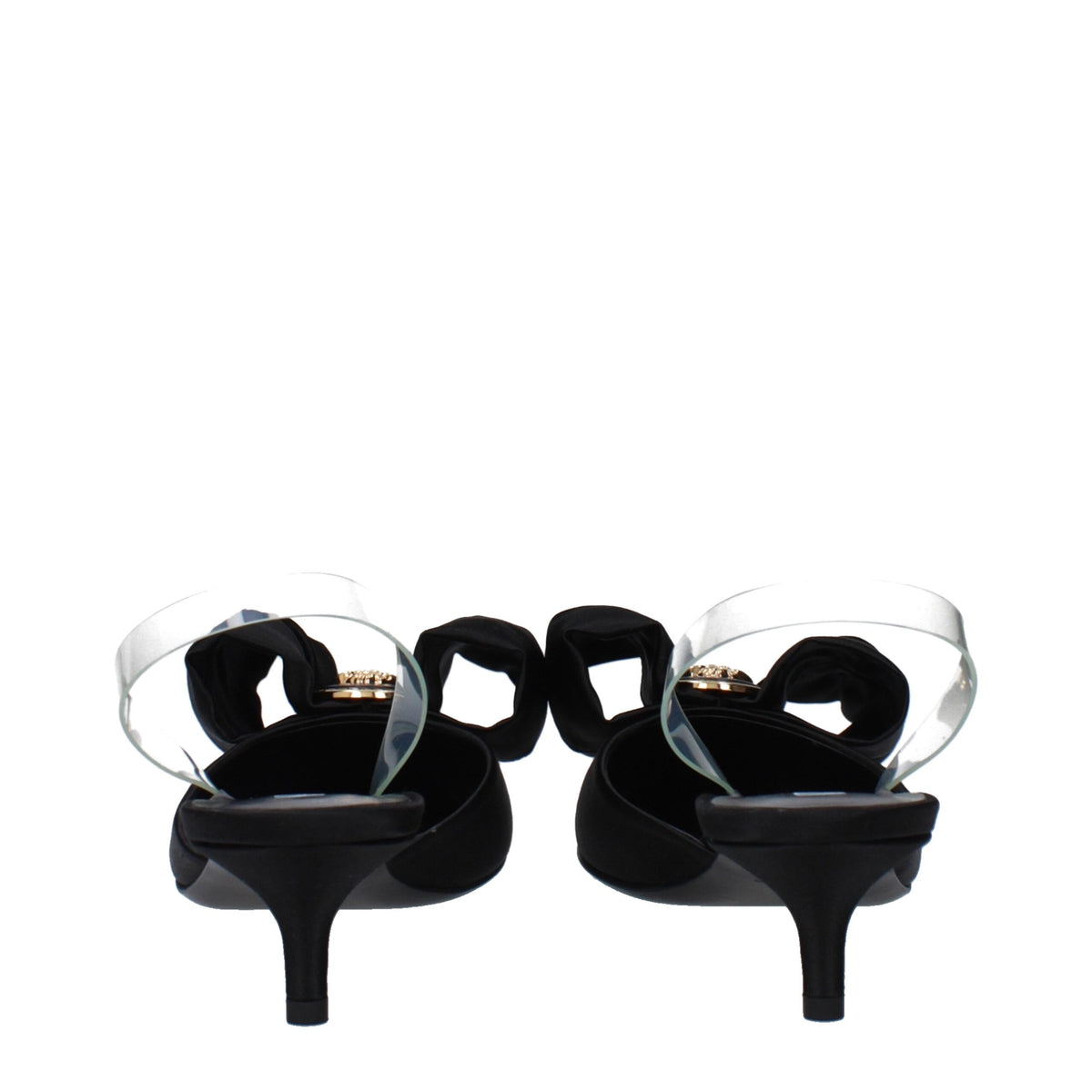 Versace Black Satin Flat Sandals for Women - Luxurious Style