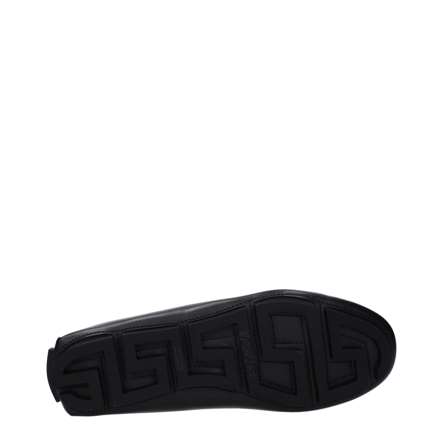 Brogues à enfiler en cuir noir de Versace