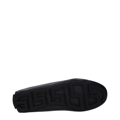 Brogues à enfiler en cuir noir de Versace