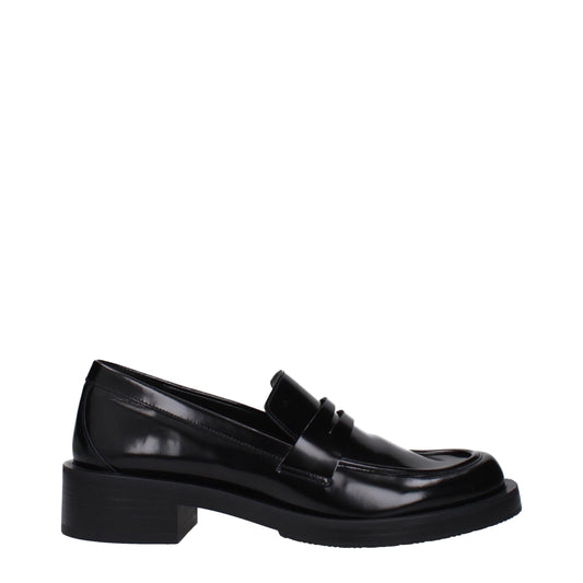 Stuart Weitzman zwarte leren instap loafers
