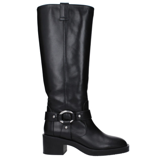 Stuart Weitzman leren hoge hakken enkellaarzen in het zwart