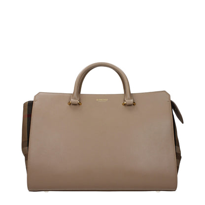 Sacs à main en cuir beige de Burberry