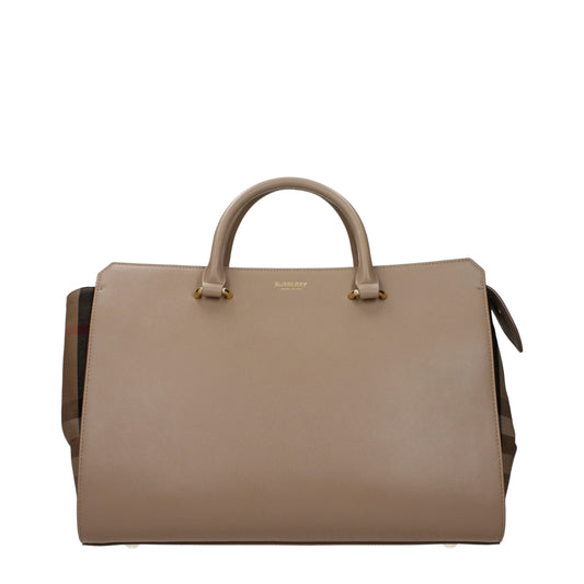 Sacs à main en cuir beige de Burberry