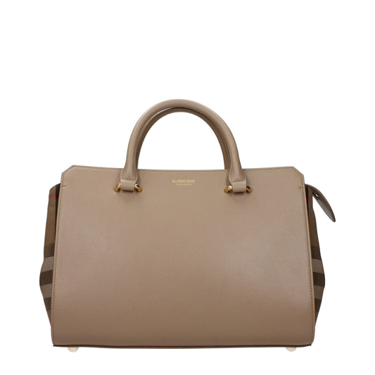Sacs à main en cuir beige de Burberry