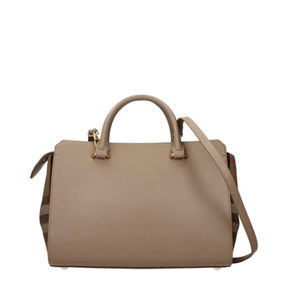 Sacs à main en cuir beige de Burberry