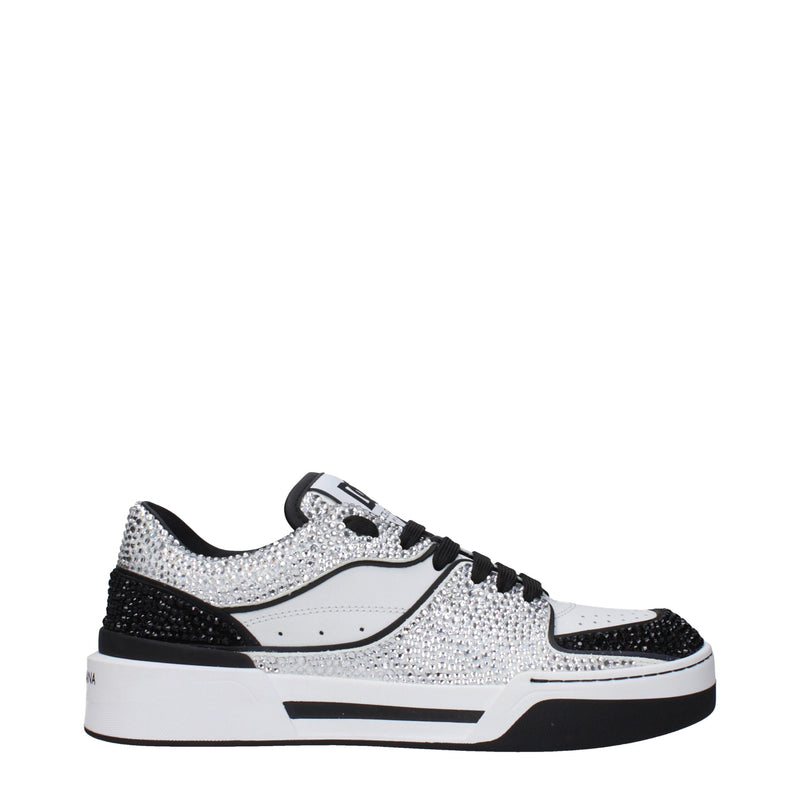Dolce & Gabbana Sneakers en Cuir Blanc Low Top