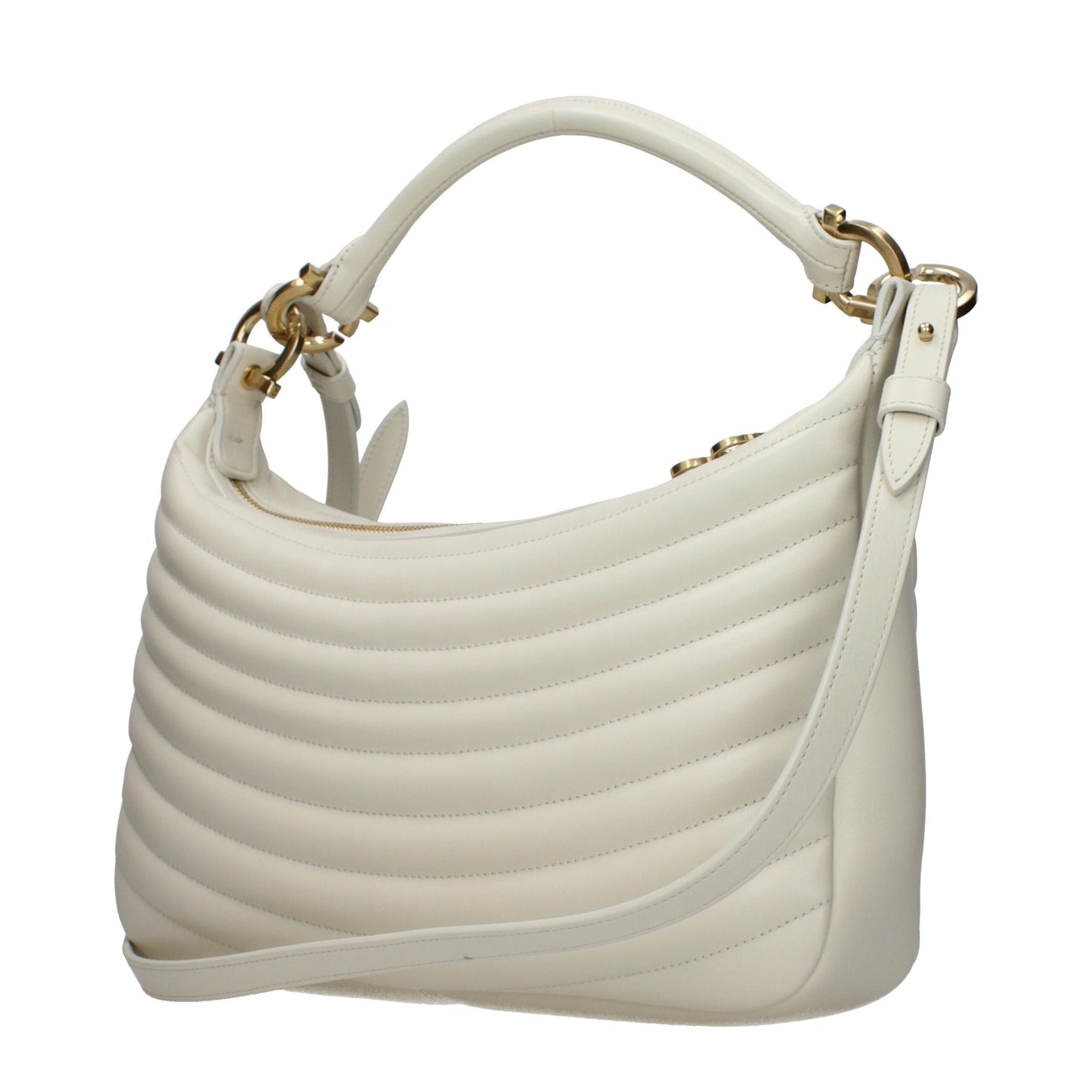 Sacs à main en cuir beige Salvatore Ferragamo