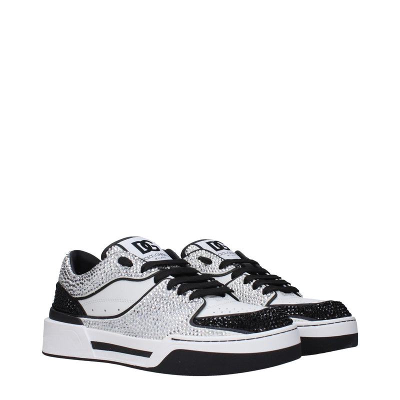 Dolce & Gabbana Sneakers en Cuir Blanc Low Top