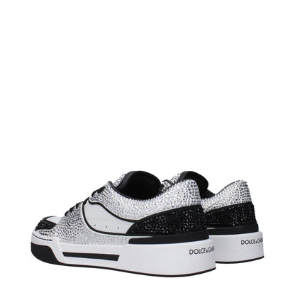 Dolce & Gabbana White Leather Low Top Sneakers