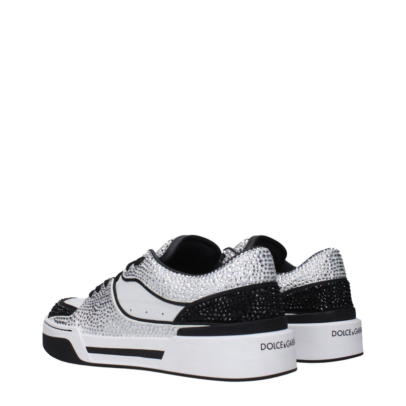 Dolce & Gabbana Sneakers en Cuir Blanc Low Top