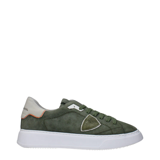 Baskets basses en cuir vert de Philippe Model