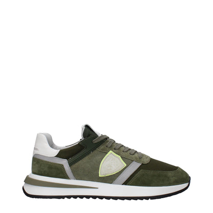 Sneakers de sport en cuir vert Philippe Model
