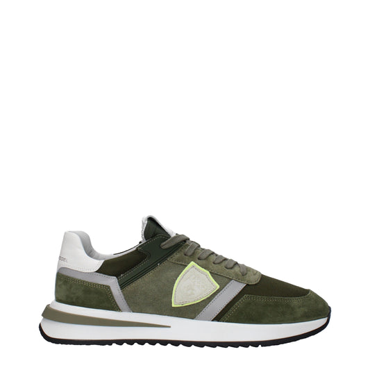 Sneakers de sport en cuir vert Philippe Model