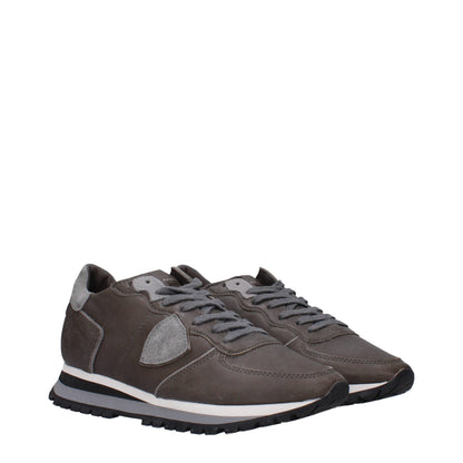 Sneakers en cuir gris Philippe Model