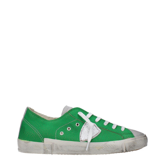 Baskets basses en cuir vert de Philippe Model