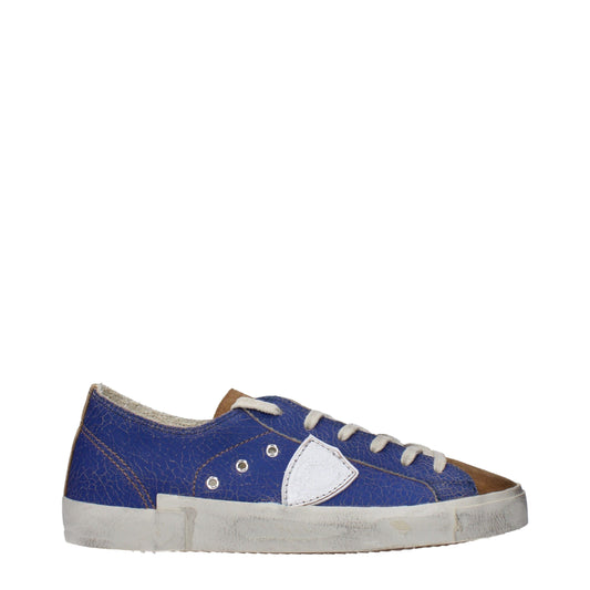 Baskets basses en cuir bleu de Philippe Model